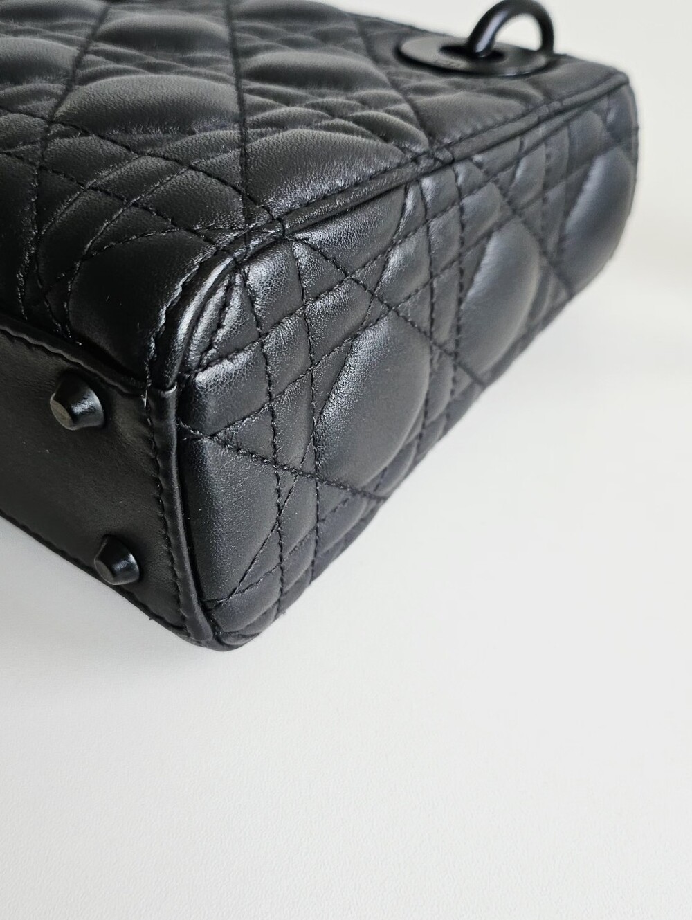 Christian Dior Black Ultra Matte Cannage Calfskin Lady Dior Mini Bag - Picture 9 of 16